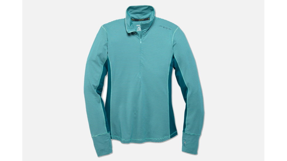 Brooks Dash Women's 1/2 Zip Running Long Sleeve Top, Pool/Ocean Stripe/Ocean, 2XL 220977-Pool/Ocean Stripe/Ocean-XXL