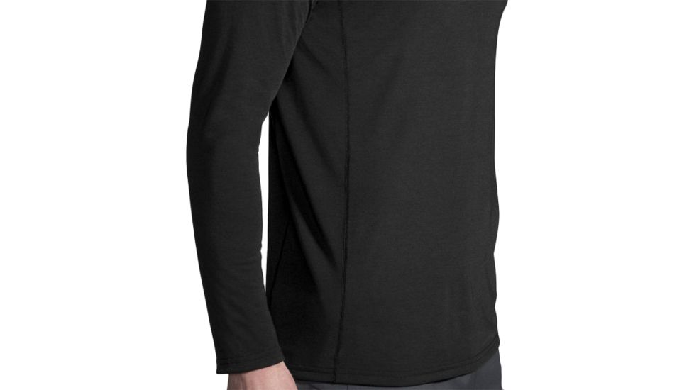 Brooks Distance Long Sleeve Running Shirt - Mens, Black/Black Static, Large, 211212087.035
