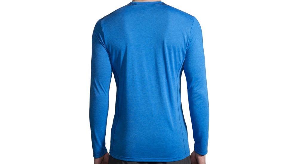 Brooks Distance Long Sleeve Running Shirt - Mens, Heather Azul/Azul Static, Large, 211212459.035