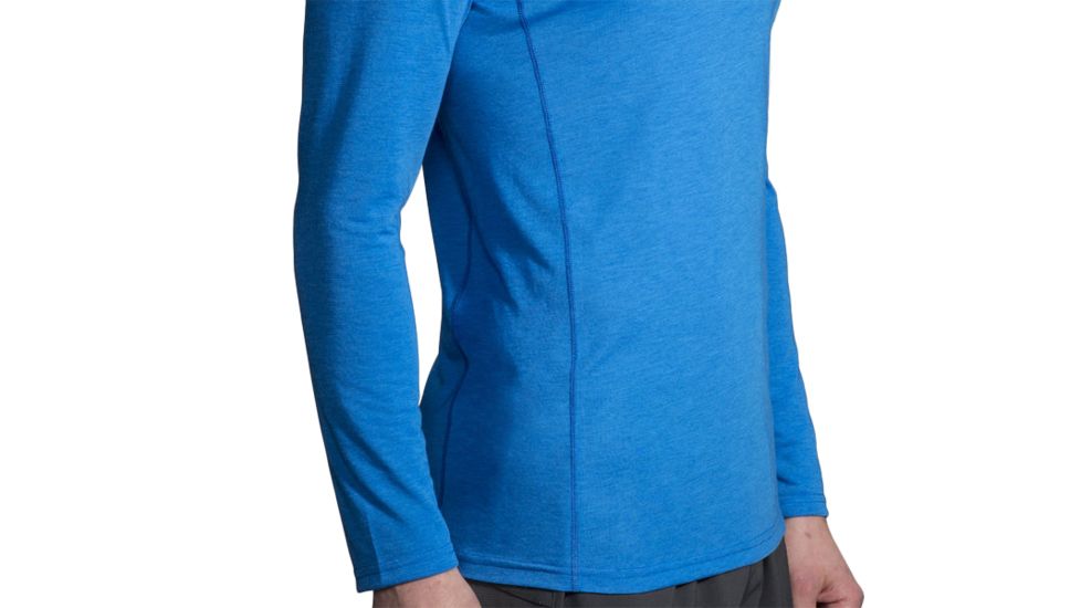 Brooks Distance Long Sleeve Running Shirt - Mens, Heather Azul/Azul Static, Large, 211212459.035