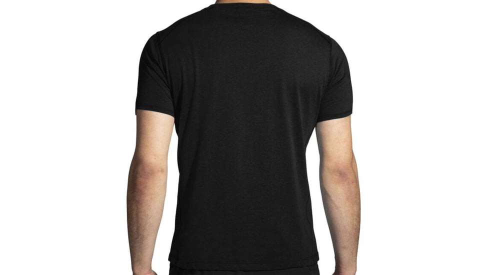 Brooks Distance Short Sleeve 2.0 - Mens, Black/Gradient Stripe, XL, 211453050.040