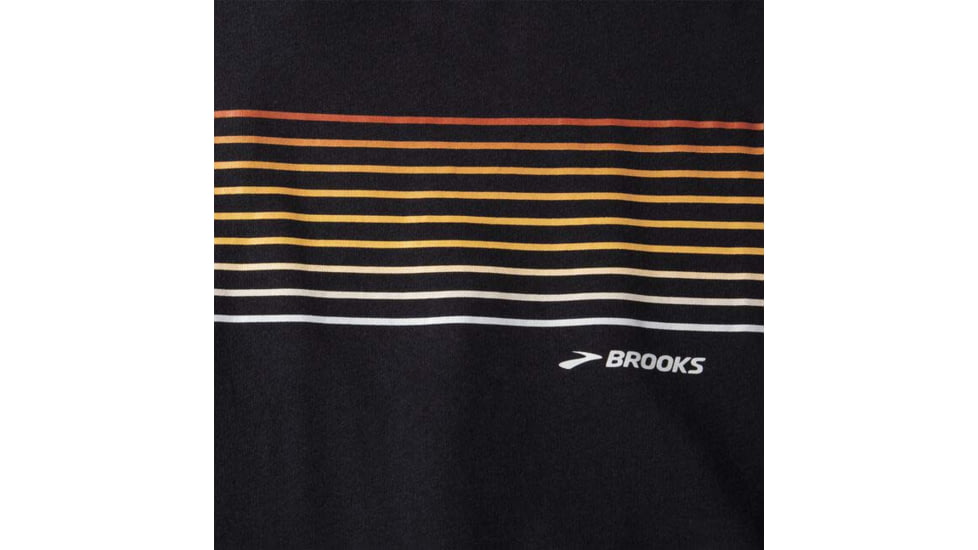 Brooks Distance Short Sleeve 2.0 - Mens, Black/Gradient Stripe, XL, 211453050.040