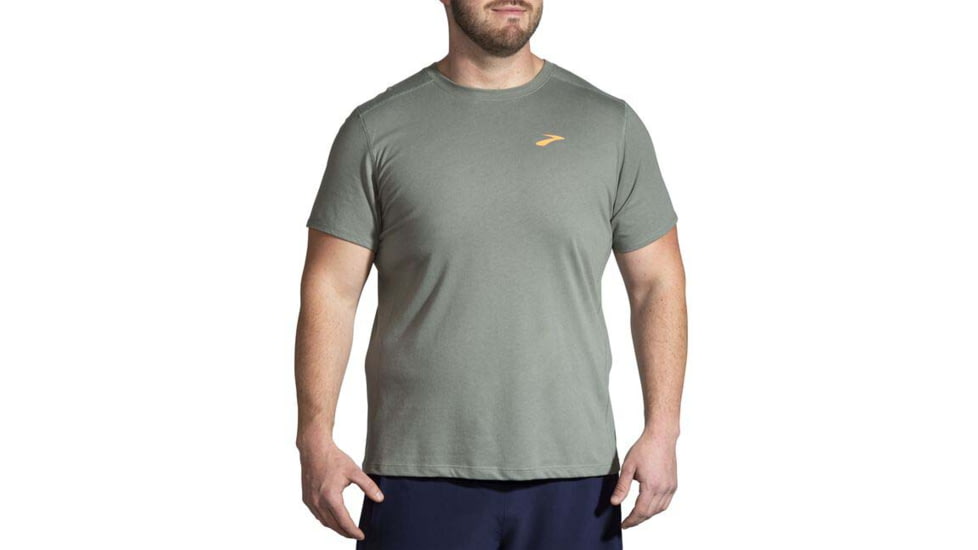 Brooks Distance Short Sleeve 2.0 - Mens, Dark Pebble, L, 211453356.035