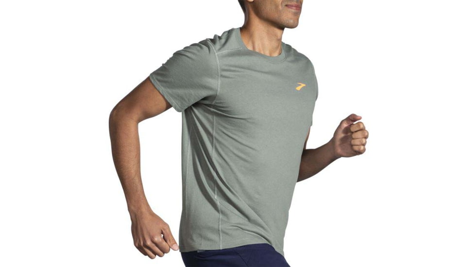 Brooks Distance Short Sleeve 2.0 - Mens, Dark Pebble, L, 211453356.035