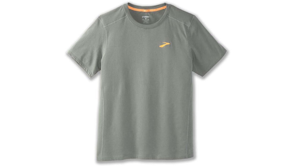 Brooks Distance Short Sleeve 2.0 - Mens, Dark Pebble, L, 211453356.035