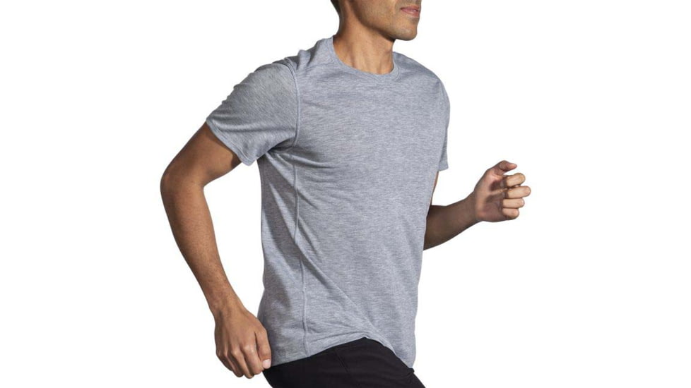 Brooks Distance Short Sleeve 2.0 - Mens, Heather Ash, S, 211453087.025