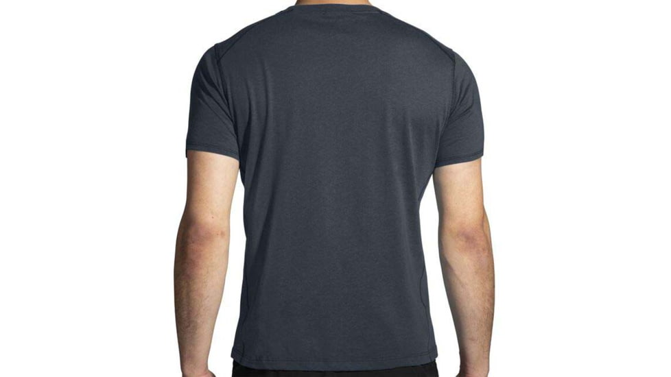 Brooks Distance Short Sleeve 2.0 - Mens, Htr Asphalt/Run Lucky, M, 211453040.030