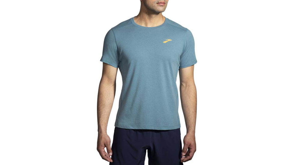 Brooks Distance Short Sleeve 2.0 - Mens, Htr Slate Blue, S, 211453409.025