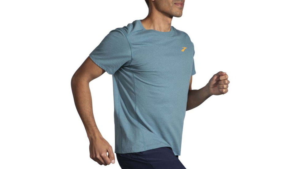 Brooks Distance Short Sleeve 2.0 - Mens, Htr Slate Blue, S, 211453409.025