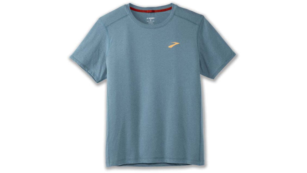 Brooks Distance Short Sleeve 2.0 - Mens, Htr Slate Blue, S, 211453409.025