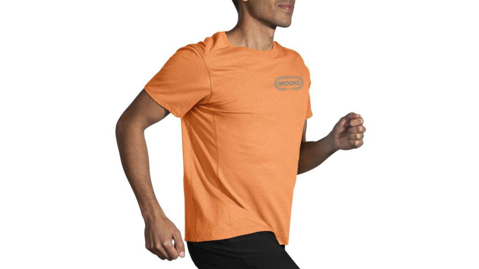Brooks Distance Short Sleeve 2.0 - Mens, Live Wire/Miles of Fun, XS, 211453834.020