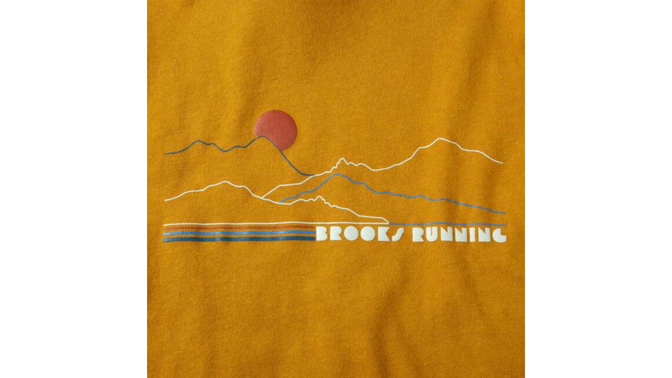 Brooks Distance Short Sleeve 2.0 - Mens, Ochre/BR Mountain Run, S, 211453236.025