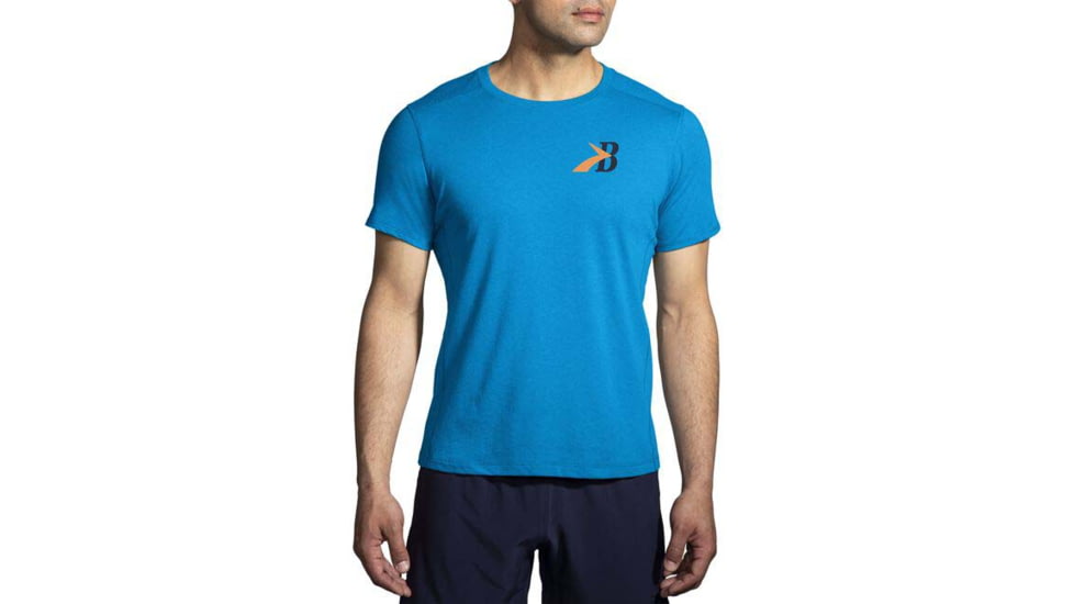 Brooks Distance Short Sleeve 2.0 - Mens, Spring Break/Flying B, L, 211453488.035