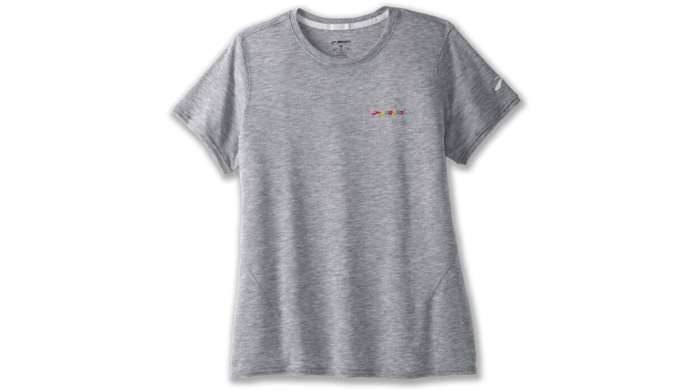 Brooks Distance Short Sleeve 2.0 - Womens, Htr Ash/Brooks Multi, XXL, 221614029.045