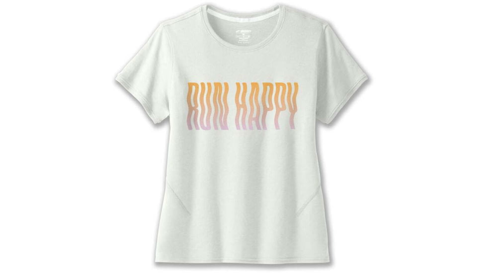 Brooks Distance Short Sleeve 2.0 - Womens, Htr Cool Mint/Run Happy, S, 221614313.025