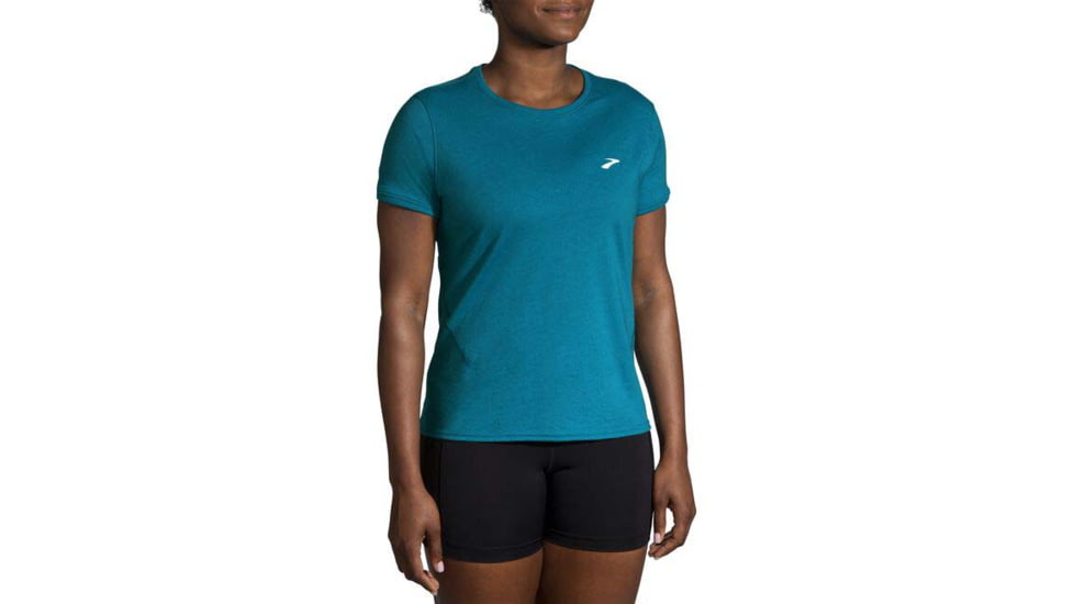Brooks Distance Short Sleeve 2.0 - Womens, Htr Lagoon, XL, 221614463.040
