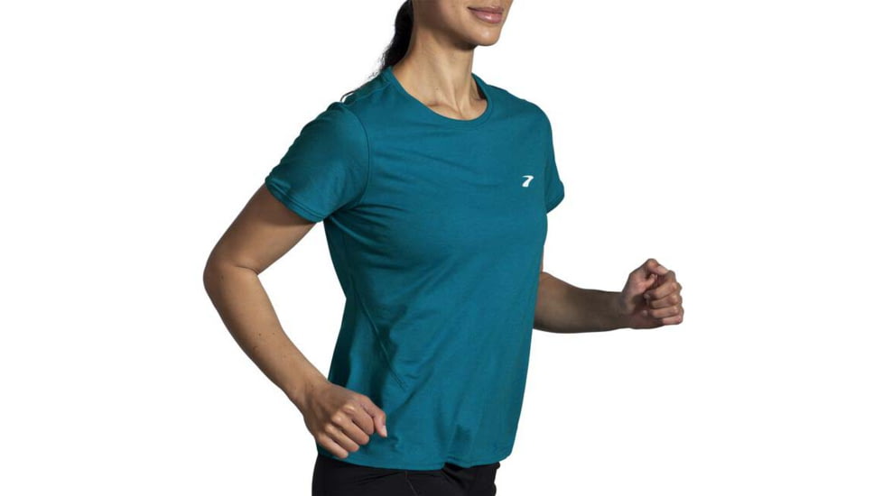 Brooks Distance Short Sleeve 2.0 - Womens, Htr Lagoon, XL, 221614463.040