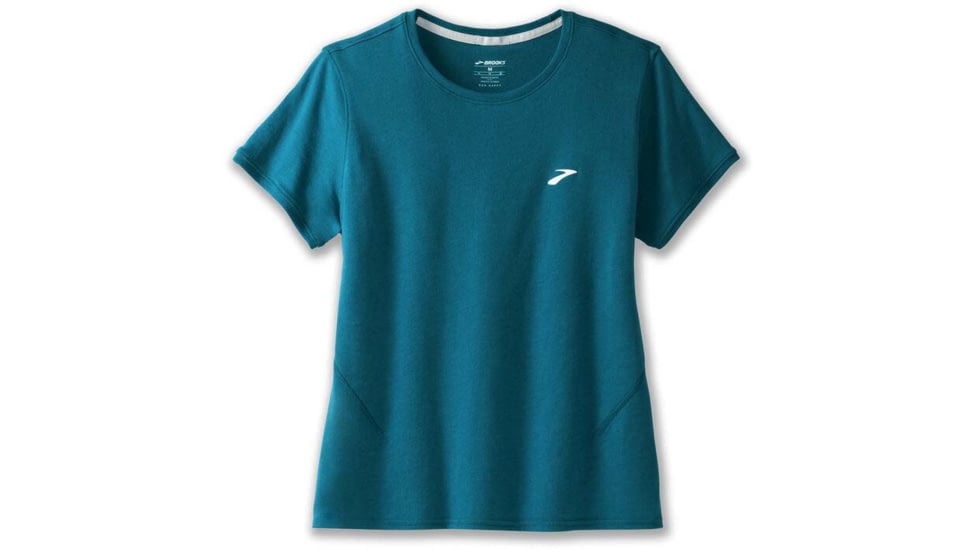 Brooks Distance Short Sleeve 2.0 - Womens, Htr Lagoon, XL, 221614463.040
