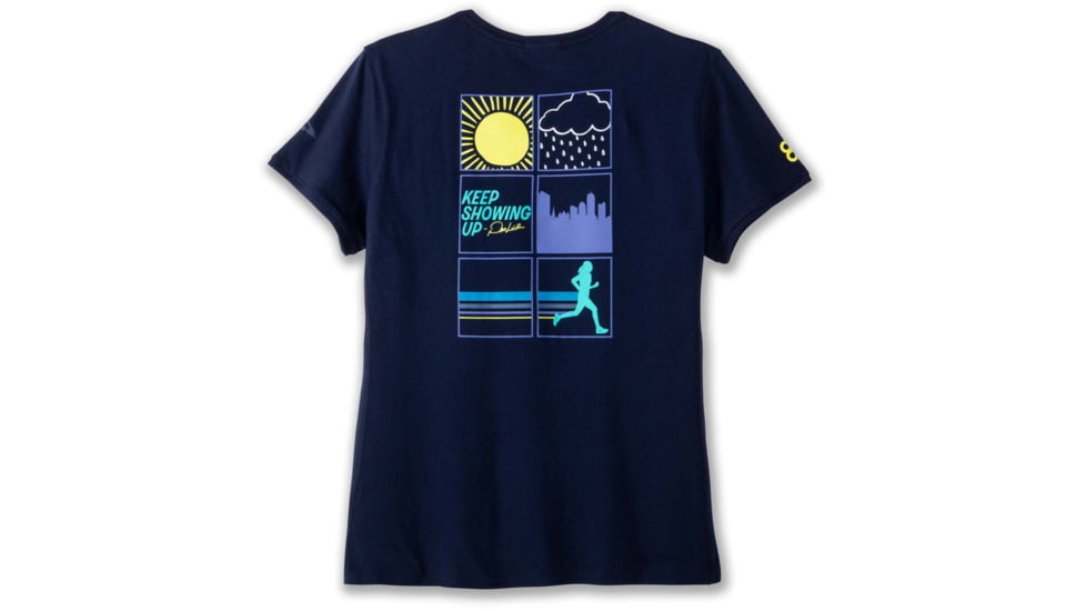 Brooks Distance Short Sleeve 2.0 - Womens, Navy Des Boston 23, XXL, 221632493.045