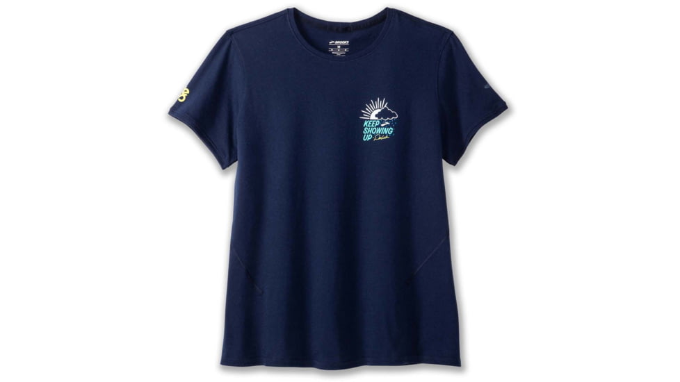 Brooks Distance Short Sleeve 2.0 - Womens, Navy Des Boston 23, XXL, 221632493.045