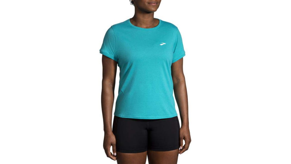 Brooks Distance Short Sleeve 2.0 - Womens, Nile Green, L, 221614336.035