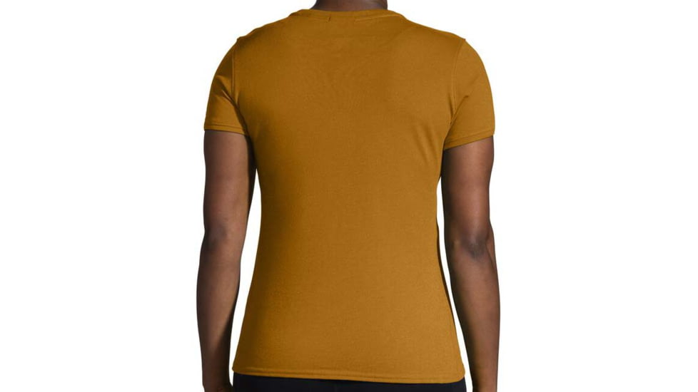 Brooks Distance Short Sleeve 2.0 - Womens, Ochre/Run With Nature, XS, 221614247.020
