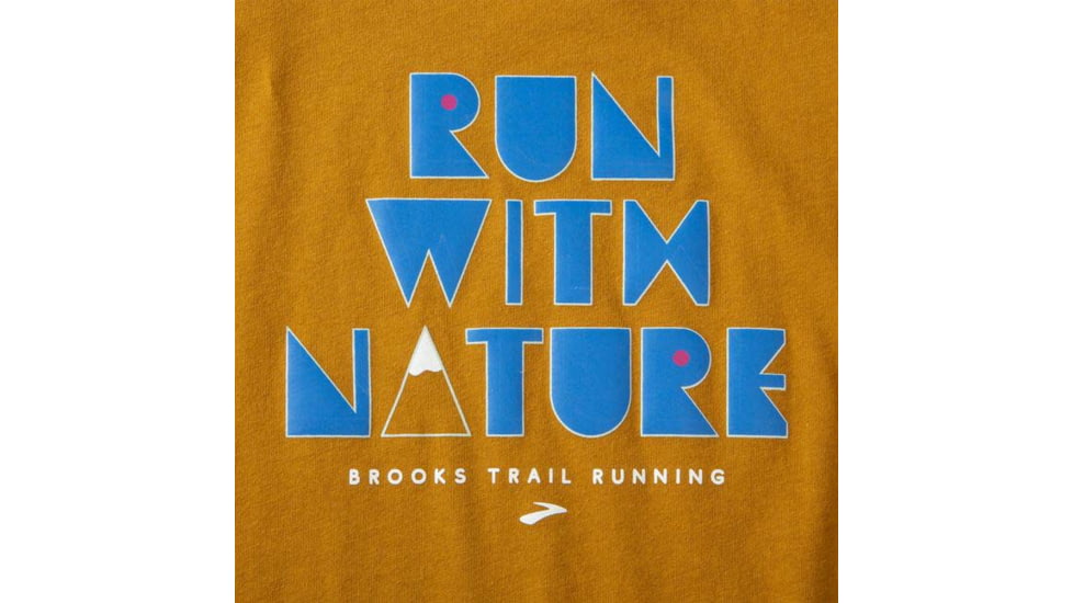 Brooks Distance Short Sleeve 2.0 - Womens, Ochre/Run With Nature, XS, 221614247.020