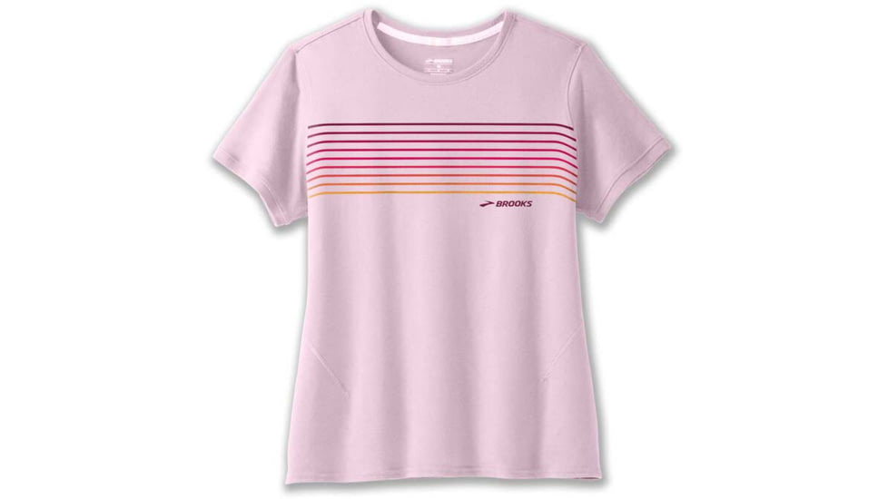 Brooks Distance Short Sleeve 2.0 - Womens, Quartz/Gradient Stripe, XXL, 221614677.045