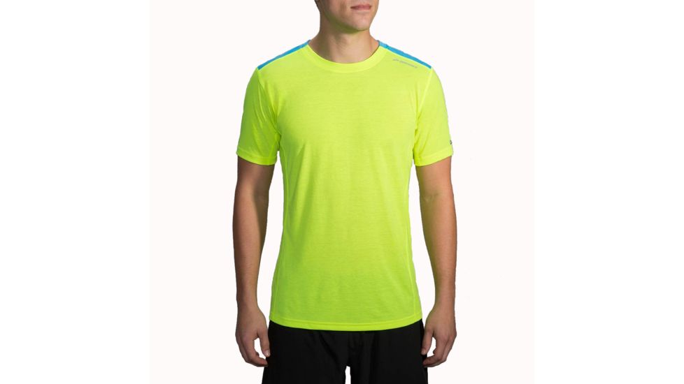 Brooks Distance Short Sleeve Running Shirt - Men's-Nightlife/Ultra Blue-Medium