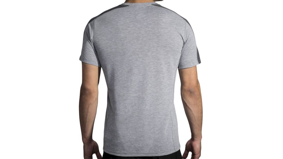 Brooks Distance Short Sleeve Running Shirt - Mens, Heather Ash/Asphalt, Medium, 211213024.030