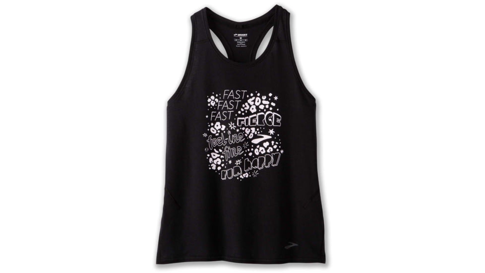 Brooks Distance Tank 2.0 - Womens, Black Cheetah BW 23, L, 221628054.035