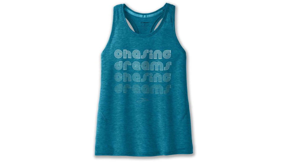 Brooks Distance Tank 2.0 - Womens, Htr Lagoon/Chasing Dreams, XL, 221606485.040