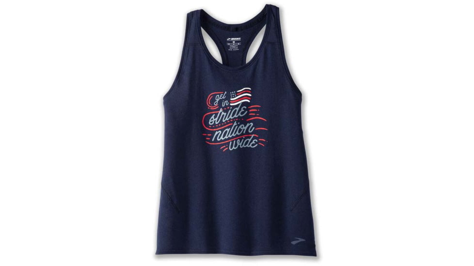 Brooks Distance Tank 2.0 - Womens, Navy/Run USA, S, 221606434.025
