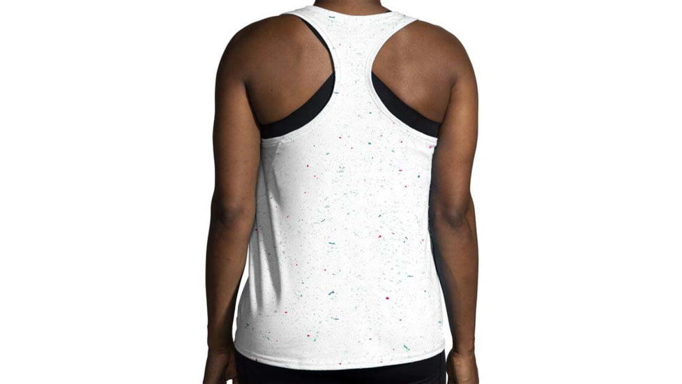 Brooks Distance Tank 2.0 - Womens, White Speckle Print, XS, 221606150.020