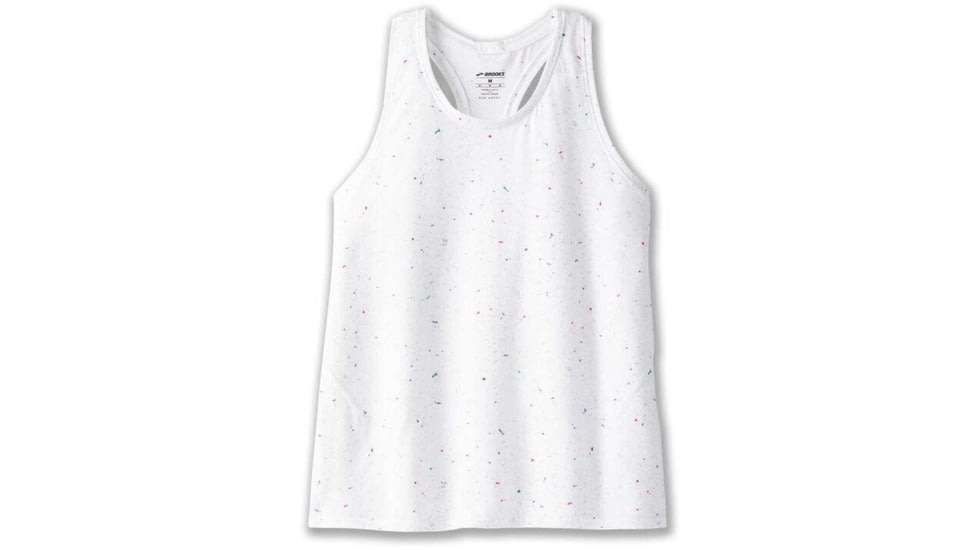 Brooks Distance Tank 2.0 - Womens, White Speckle Print, XS, 221606150.020