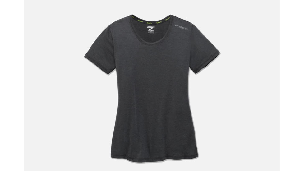 Brooks Distance Women's Running Short Sleeve Shirt, Heather Asphalt, Medium 221259-Heather Asphalt-M