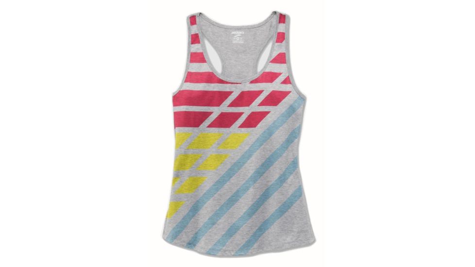 Brooks Distance Women's Tank, Heather Sterling/Multi Track, Large, 221260-HSTRL-MLTR-L