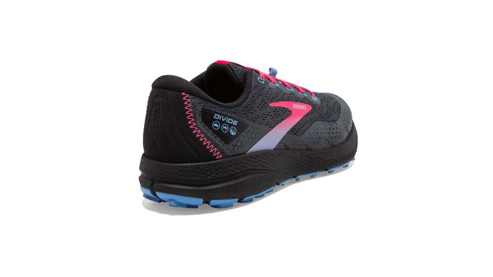 Brooks Divide 3 Running Shoes - Womens, Medium, Ebony/Black/Diva Pink, 8.0, 1203681B057.080