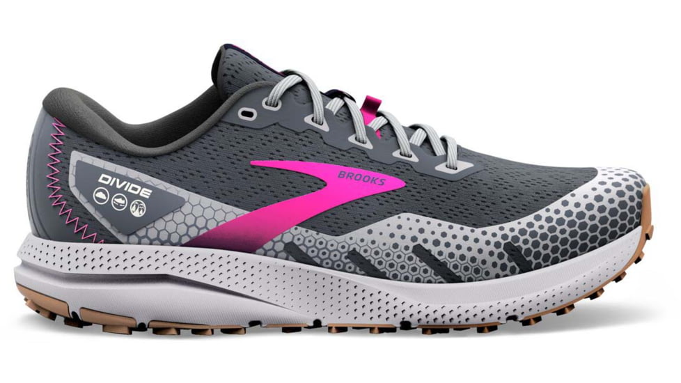 Brooks Divide 3 Running Shoes - Womens, Medium, Ebony/Grey/Pink, 7.5, 1203681B009.075