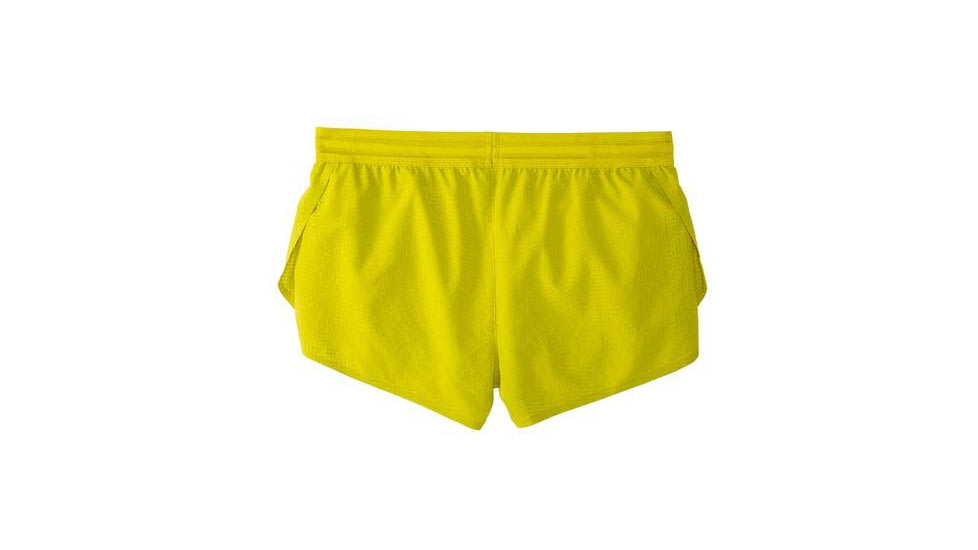 Brooks Elite 2in Split Short - Womens, Acid Lime/Nightlife, XS, 221536332.020