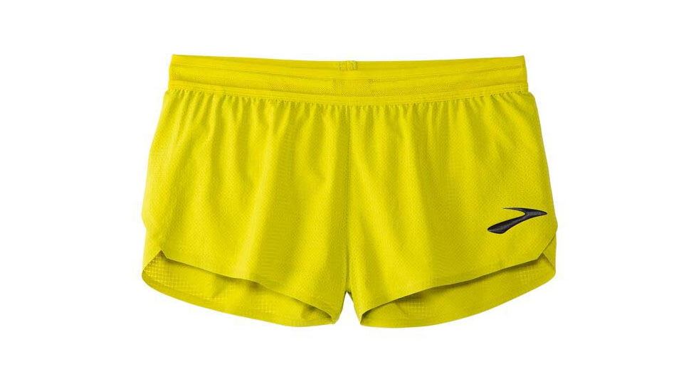 Brooks Elite 2in Split Short - Womens, Acid Lime/Nightlife, XS, 221536332.020
