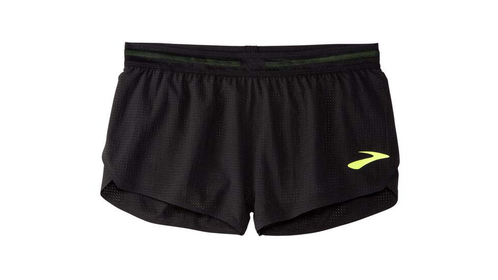 Brooks Elite 2in Split Short - Womens, Black/Nightlife, L, 221536070.035