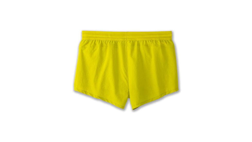 Brooks Elite 3in Split Short - Mens, Acid Lime/Nightlife, M, 211390332.030