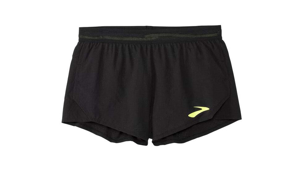 Brooks Elite 3in Split Short - Mens, Black/Nightlife, M, 211390070.030