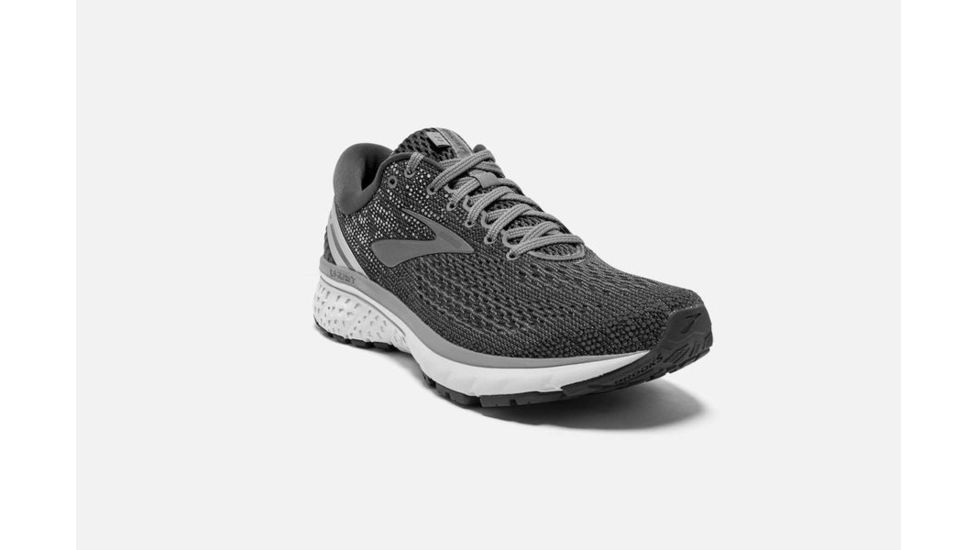 Brooks Ghost 11 Mens Road Running Shoes, Ebony/Grey/Silver, 8.5 US, Medium, 1102881D003.085