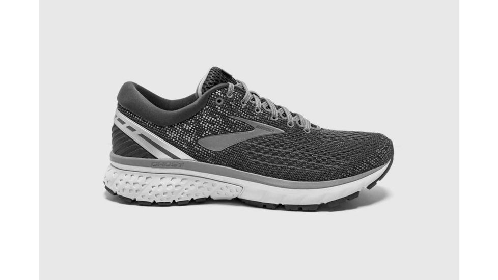 Brooks Ghost 11 Mens Road Running Shoes, Ebony/Grey/Silver, 8.5 US, Medium, 1102881D003.085