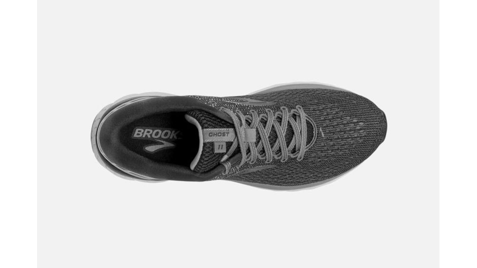 Brooks Ghost 11 Mens Road Running Shoes, Ebony/Grey/Silver, 8.5 US, Wide, 1102882E003.085