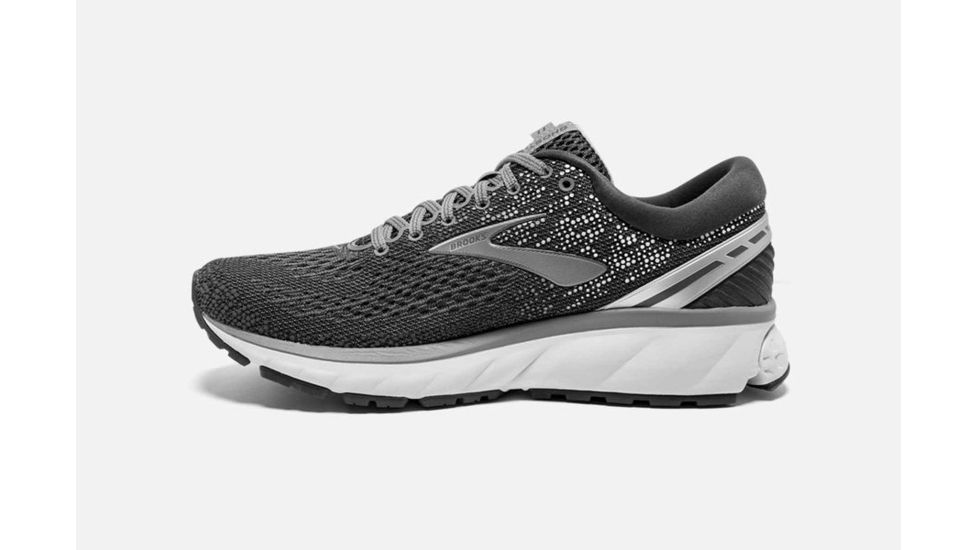 Brooks Ghost 11 Mens Road Running Shoes, Ebony/Grey/Silver, 8.5 US, Wide, 1102882E003.085
