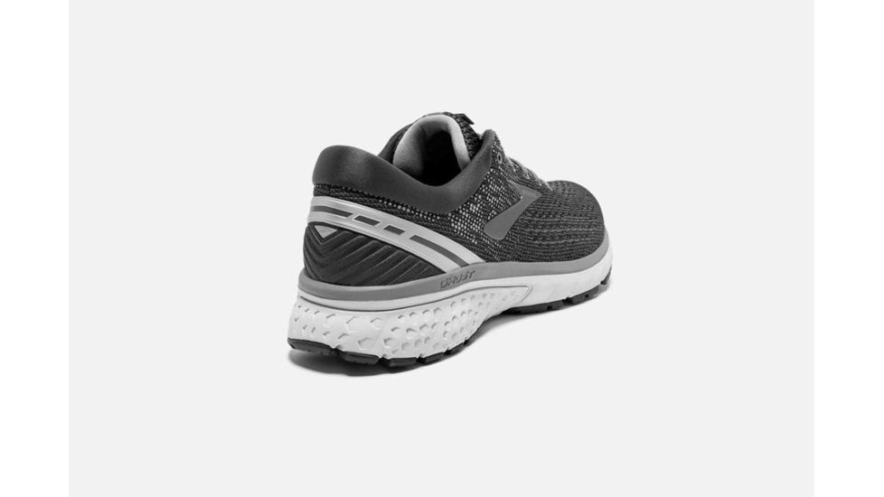 Brooks Ghost 11 Mens Road Running Shoes, Ebony/Grey/Silver, 8.5 US, Wide, 1102882E003.085