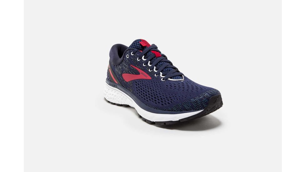 Brooks Ghost 11 Mens Road Running Shoes, Navy/Red/White, 7 US, Medium, 1102881D428.070